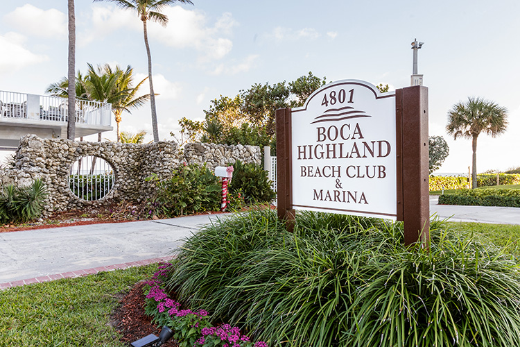 Boca Highland Beach Club And Marina Sign